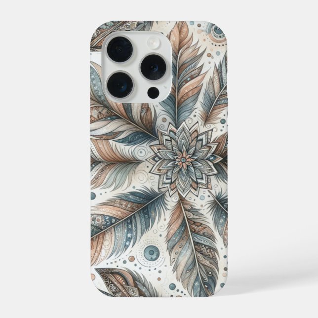 Gefiederte Blume iPhone Hülle (Rückseite)