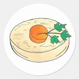 Gefilte Fisch Jüdische Feiertage Shabbat Pessach N Runder Aufkleber