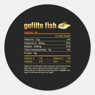 Gefilte Fish Nutrition Facts Family Matching Chris Runder Aufkleber