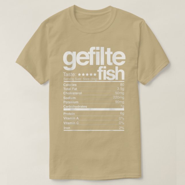 Gefilte Fish Nutritional Facts Jewish Hanukkah Foo T-Shirt (Design vorne)