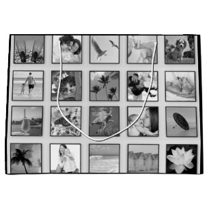 Gefilterte Foto-Schwarzweiss-Collage Große Geschenktüte