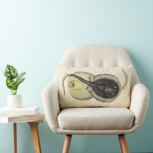 Gefleckte Stachelrochen, Vintage Meeres Tiere Lendenkissen