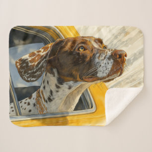 Gefleckter Hund auf Autoreise-Kunstprint Sherpadecke