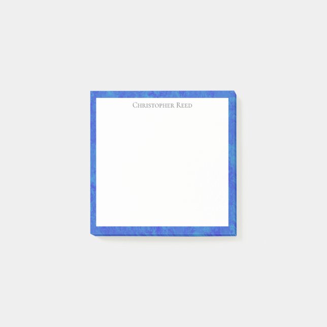 Gefleckter kobaltblauer Rahmen im Canvas-Look Post-it Klebezettel (Vorderseite)