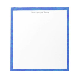 Gefleckter kobaltblauer Rand - Canvas-Look Notizblock