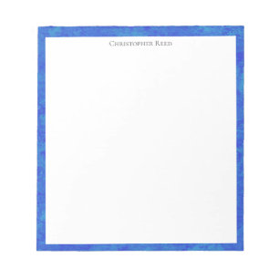 Gefleckter kobaltblauer Rand - Canvas-Look Notizblock