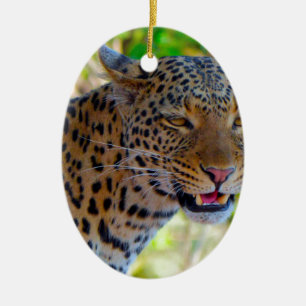 Gefleckter Leopard Keramikornament