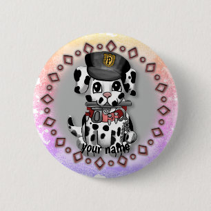 Gefleckter Polizeihund-Button  Button