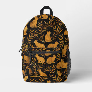 Geflecktes Golden Cat Pattern Bedruckter Rucksack