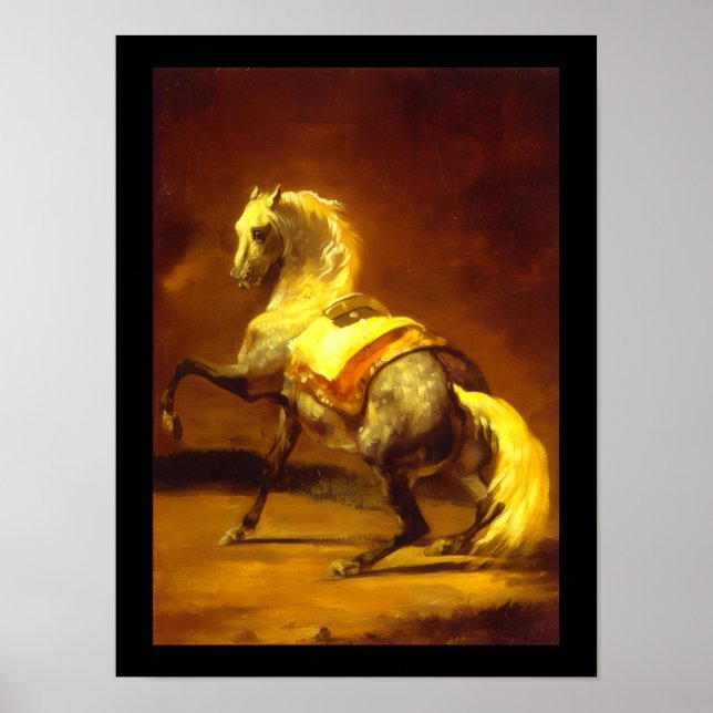 GEFLECKTES GRAUES PFERD POSTER (Vorne)