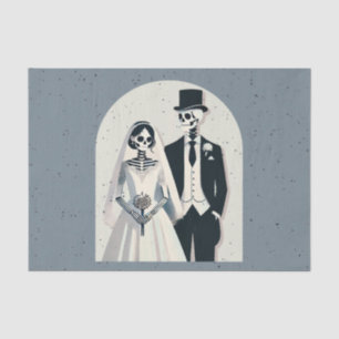 Geflecktes graues Skelett Halloween Gothic Hochzei Seidenpapier