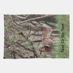 Geflecktes Hirsch-Foto  Geschirrtuch