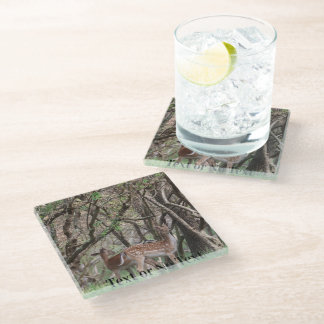 Geflecktes Hirschwildtier Premium-Foto-Untersetzer Glasuntersetzer