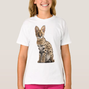 Geflecktes Wildkatze Serval Illustration Kinder T-Shirt
