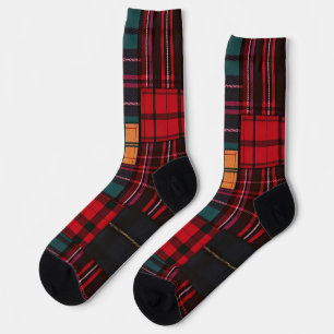 geflickte karierte Socken