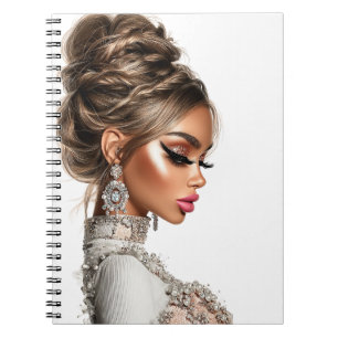 Geflochtene Eleganz Glam Girl Spiral-Foto-Notizbuc Notizblock