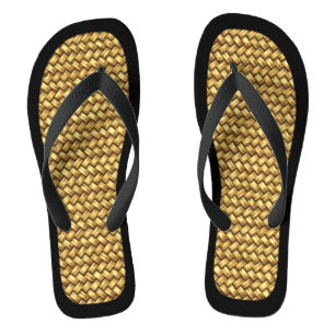 Geflochtene Flip Flops mit schwarzer Trim