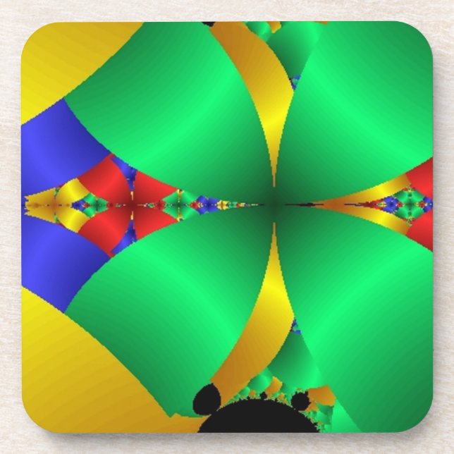 Geflochtene grüne Kegel mit Gold Getränkeuntersetzer (Vorderseite)