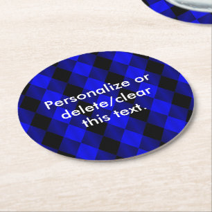 Geflochtene Harlequin-Blue-Black-PULP-PARTY-UNTERS Runder Pappuntersetzer