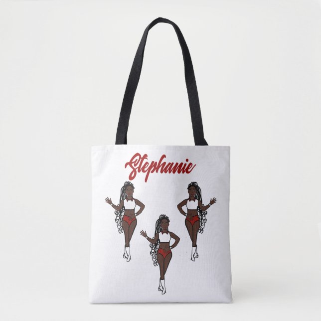 Geflochtener Tänzer personalisierte Tasche (Rot) (Vorderseite)