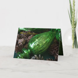 Geflochtenes grünes Quecksilberglas & Pinecones We Karte