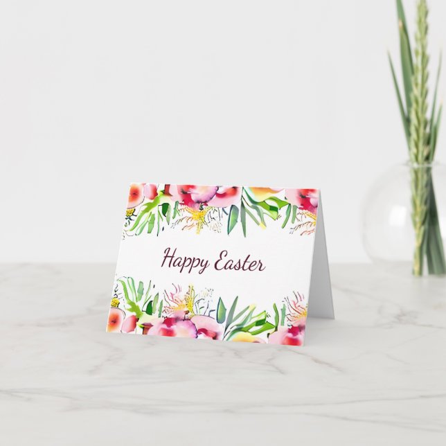 Geflorter Frühjahrsrahmen Karte (Vorderseite)