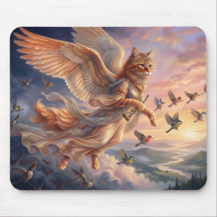 Geflückte Orange Tabby-Katze Lustige Tierkunst Mousepad