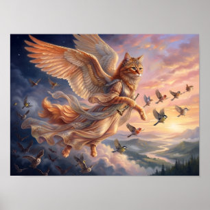 Geflückte Orange Tabby-Katze   Lustige Tierkunst Poster