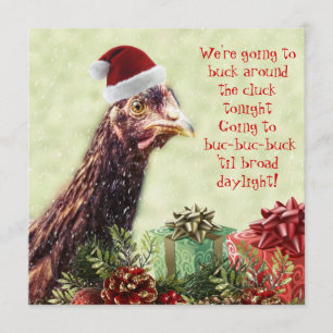 Geflügel-Bauernhof-Sankt-Huhn-WeihnachtsParty Einladung