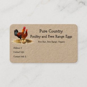 Geflügel, Hühner, Eier, freier Lauf, Bio Visitenkarte