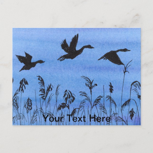 Geflügel im Flug Postkarte (Vorderseite)