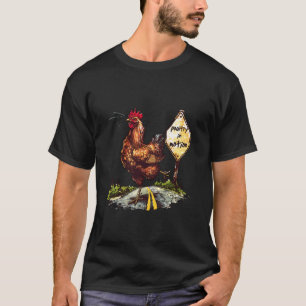 Geflügel in Bewegung Lustiger Hahn Hühnerfarm Tier T-Shirt