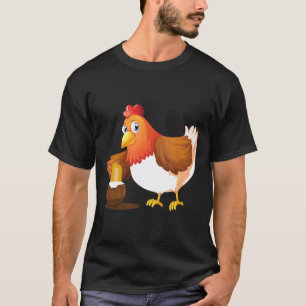 Geflügel Vieh Henne Hühnerfarm Bauernhof Scheune E T-Shirt