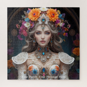 Geflügelte Florale Muse des verzauberten Gartens Puzzle
