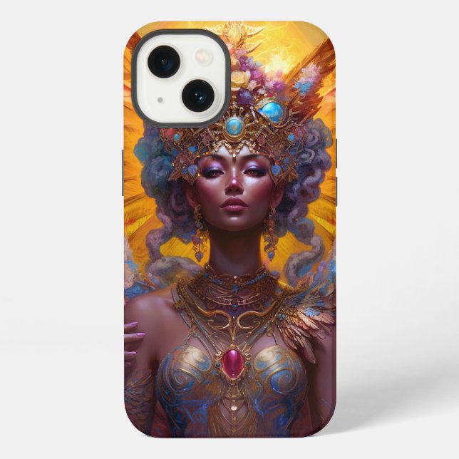 Geflügelte Göttin Fantasy-Kunst iPhone Hülle (Rückseite)