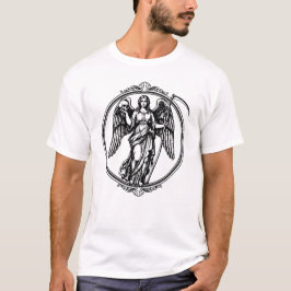 geflügelter Engel mit Totenkopf und Sense T-Shirt