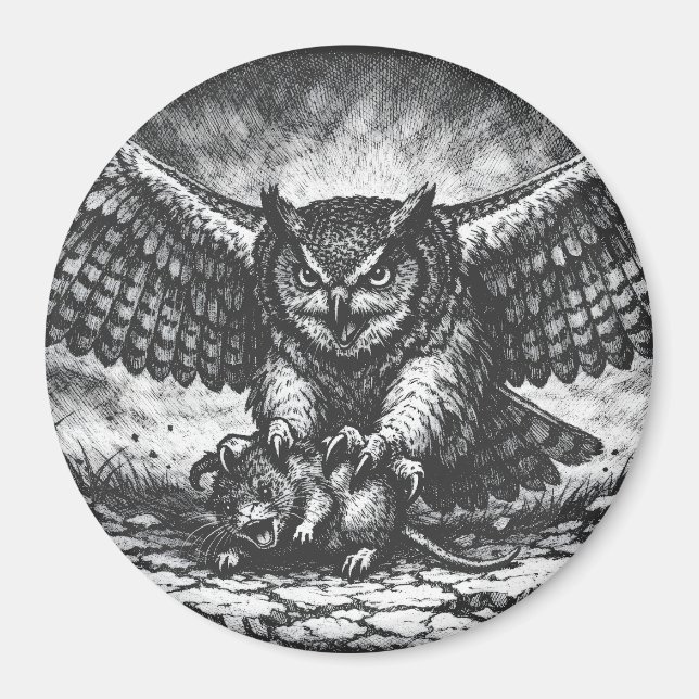 Geflügelter Eulen-Sentinel von BurnsInHell Magnet (Vorne)