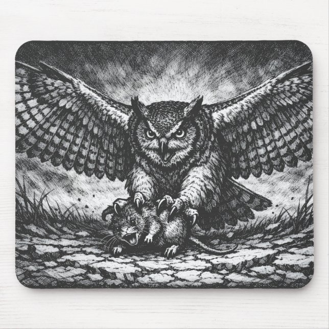Geflügelter Eulen-Sentinel von BurnsInHell Mousepad (Vorne)