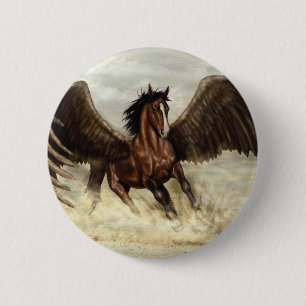 Geflügelter Pegasus Button