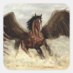 Geflügelter Pegasus Quadratischer Aufkleber