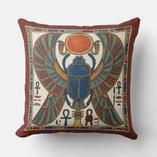 Geflügelter Skarabäus des Chepri: Ägyptische Wiede Kissen