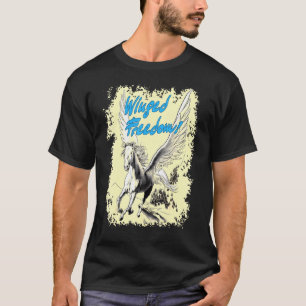Geflügeltes Freiheitspferd Fliegende Fantasie T-Shirt