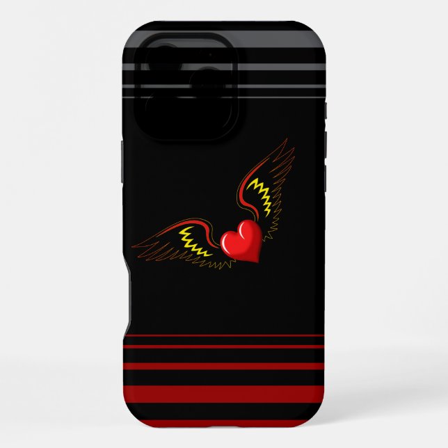 Geflügeltes Herz iPhone Hülle (Rückseite)