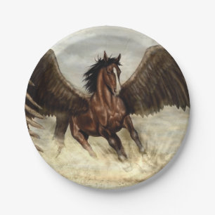 Geflügeltes Pegasus Pappteller