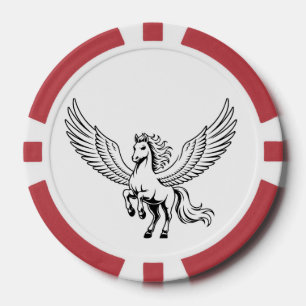 geflügeltes Pegasus-Pferd Pokerchip-Emblem Pokerchips