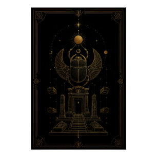 Geflügeltes Skarabäus-Wächtertempel-Plakat Poster