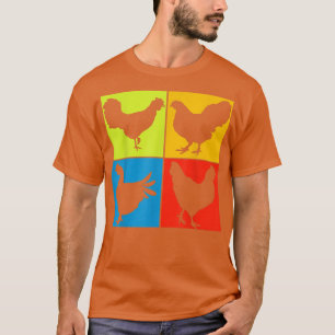 Geflügelzuchtbetrieb Tiere Lover Bauer Pop Art C T-Shirt