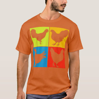 Geflügelzuchtbetrieb Tiere Lover Bauer Pop Art C T-Shirt