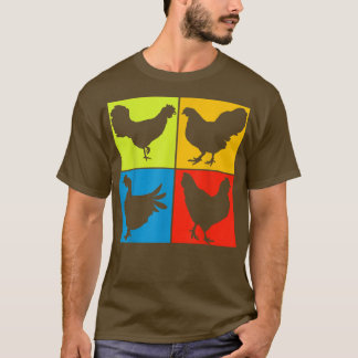 Geflügelzuchtbetrieb Tiere Lover Bauer Pop Art C T-Shirt