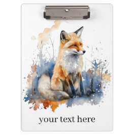 Geflüster des wilden Fuchses in Wasserfarbe, nach Klemmbrett